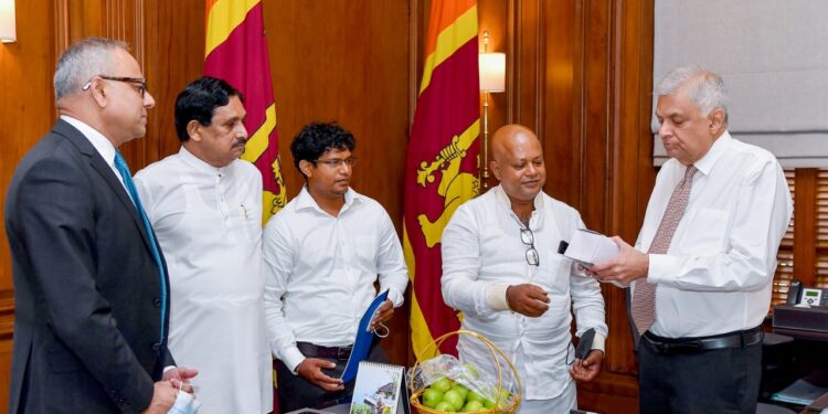 இலங்கையில் உற்பத்தி செய்யப்படும் பச்சை நிற ஆப்பிள் பழத்தின் முதல் அறுவடை ஜனாதிபதியிடம் கையளிப்பு!