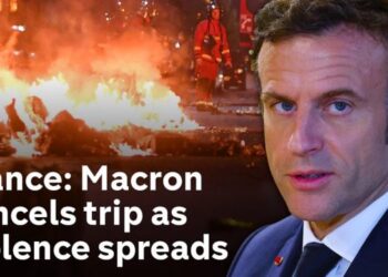 கலவரம் காரணமாக ஜேர்மனிக்கான பயணத்தை இரத்து செய்தார் மக்ரோன்