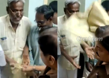 மீண்டும் சர்ச்சையில் சிவக்குமார்.. செல்போனை தொடர்ந்து சால்வையை தூக்கி வீசிய வீடியோ