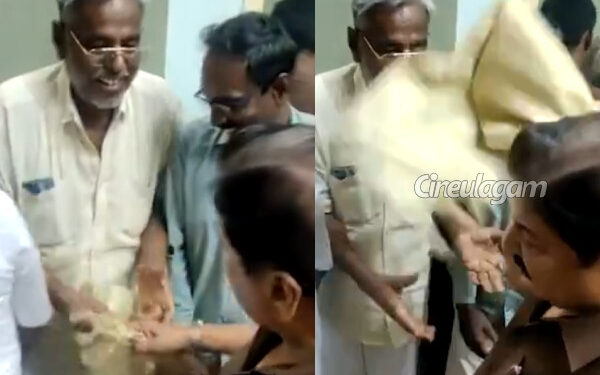 மீண்டும் சர்ச்சையில் சிவக்குமார்.. செல்போனை தொடர்ந்து சால்வையை தூக்கி வீசிய வீடியோ