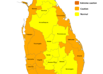 வடமேற்கு, மேல், தெற்கு, சப்ரகமுவ மற்றும் கிழக்கு மாகாணங்களிலும் மன்னார் மாவட்டத்திலும் வெப்பச் சுட்டெண் ‘எச்சரிக்கை’ மட்டத்தில்